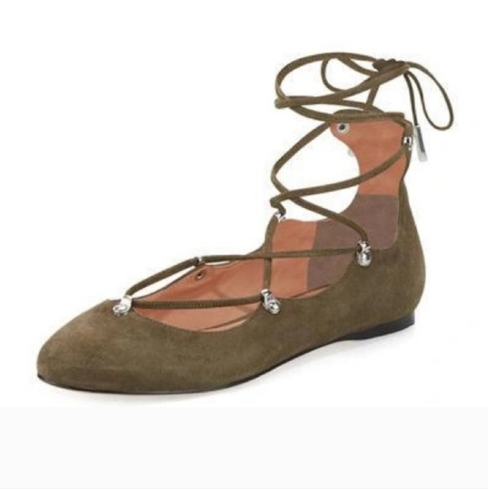 Sigerson Morrison Elise suede lace up flat 7 ½